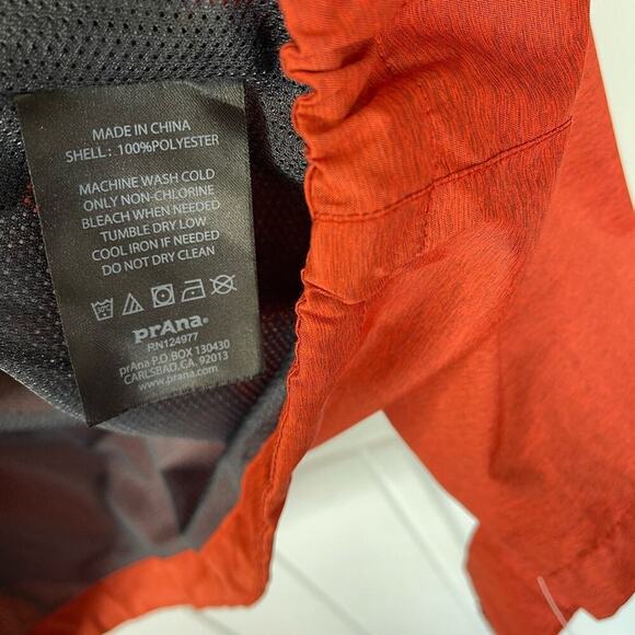 Prana hooded men's Dax jacket size large red fireball outdoors hiking - Picture 3 of 6